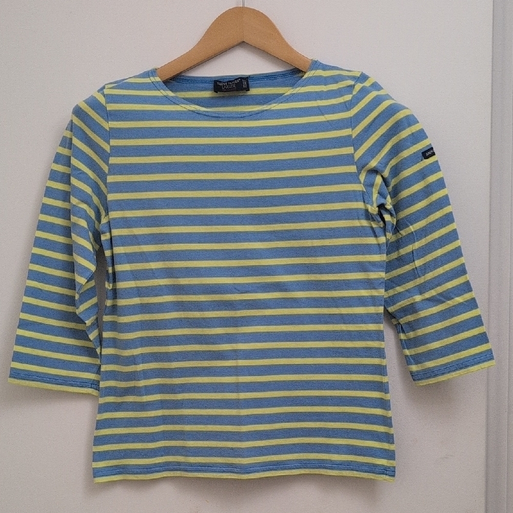 SAINT JAMES Striped Blue and Yellow Top Size 4us - Picture 2 of 6